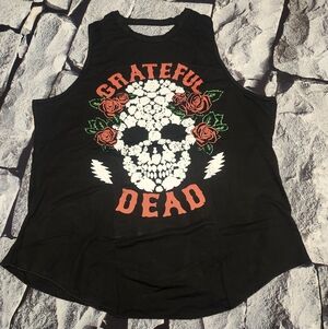 Grateful Dead Black Skull Graphic Muscle Tee